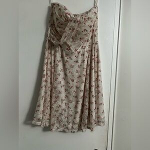 American Rag Floral Strapless Sweetheart Neckline Dress - Country - Size Medium